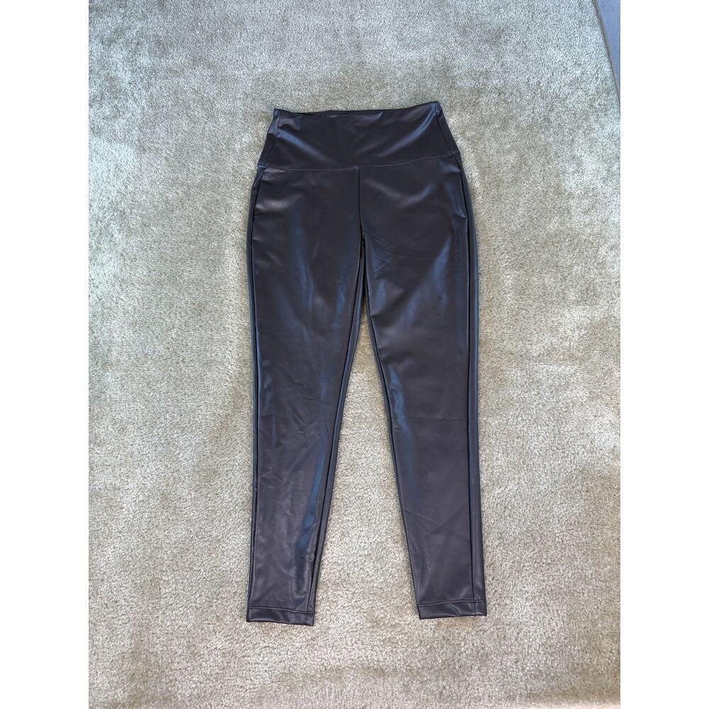 Zenana Womens High Waist Faux Leather Leggings Stretchy Pants XL NWT D258